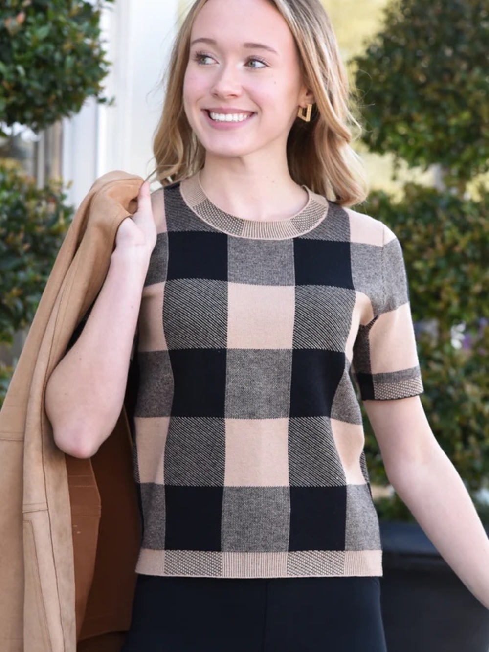 English Factory Classic Plaid Top